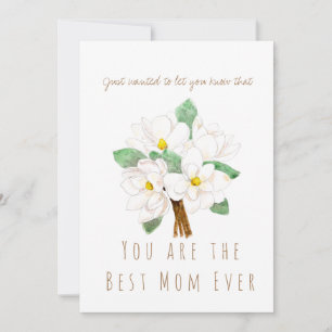 tarjeta de flor de magnolia blanca acuarela del dí