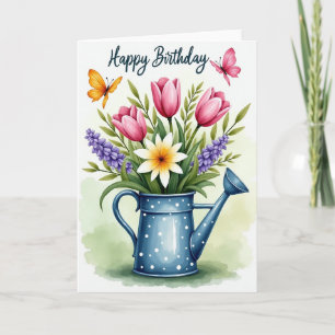 Tarjeta de flor de mariposa dulce