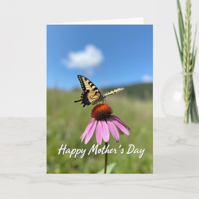 Tarjeta de Flor de Mariposa Rayada (Anverso)