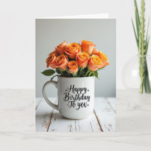 Tarjeta de Flor de Melocotón Alegre