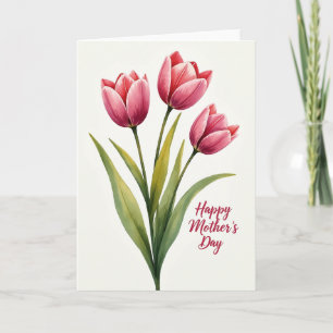 Tarjeta de Flor de Mensaje Carmesí Estriado