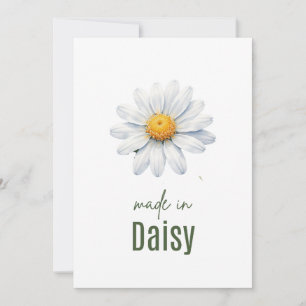tarjeta de flor de nacimiento de abril Daisy acuar