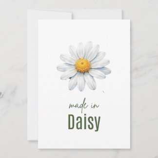 tarjeta de flor de nacimiento de abril Daisy acuar