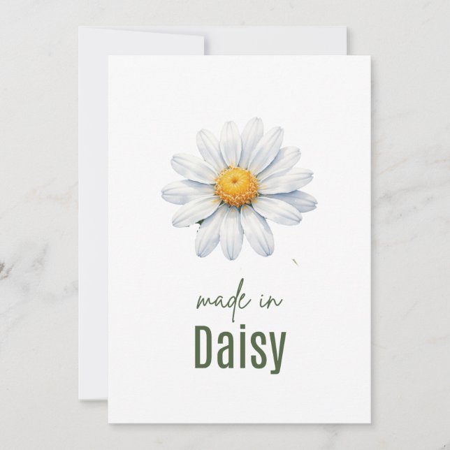 tarjeta de flor de nacimiento de abril Daisy acuar (Anverso)