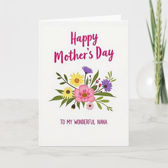 Tarjeta de Flor de Nanas Maravillosas (Anverso)
