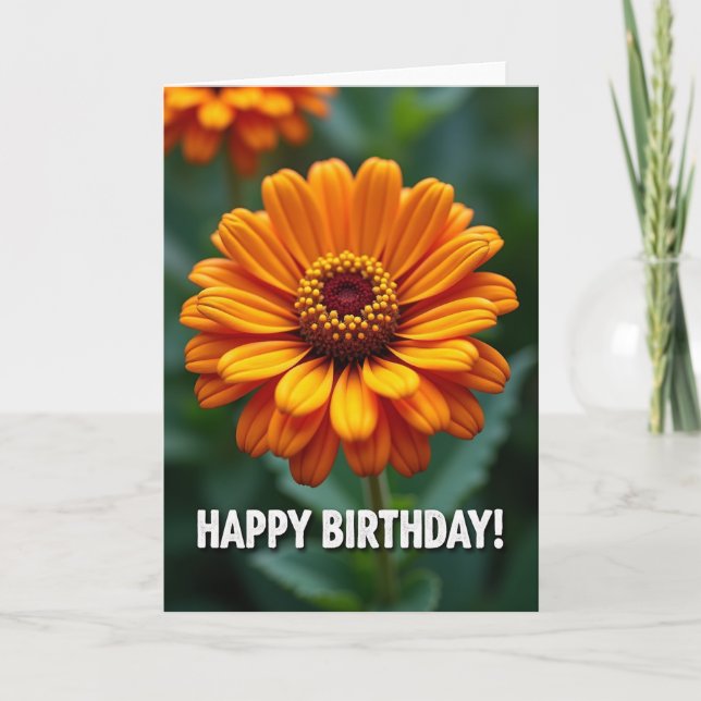 Tarjeta de Flor de Naranja Alegre (Anverso)