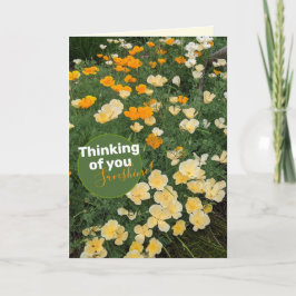 Tarjeta de flor de Naranja amarillo Poppies