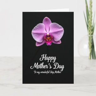 Tarjeta de Flor de Orquídea de Madres Elegantes