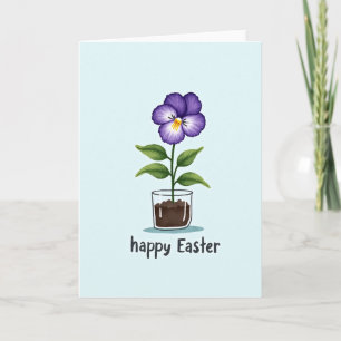 Tarjeta de Flor de Pascua Feliz