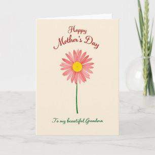 Tarjeta de Flor de Pastel Rayado