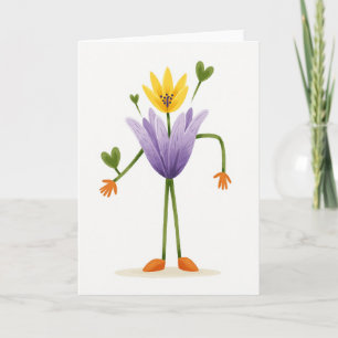 Tarjeta de Flor de Pétalos de Lavanda
