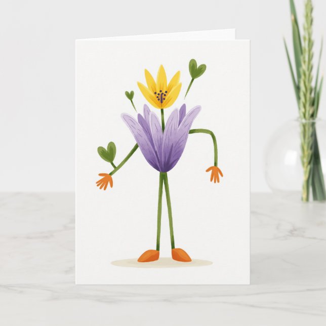 Tarjeta de Flor de Pétalos de Lavanda (Anverso)