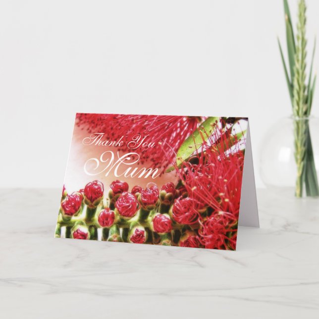Tarjeta de flor de pincel de botella de Mamá (Anverso)