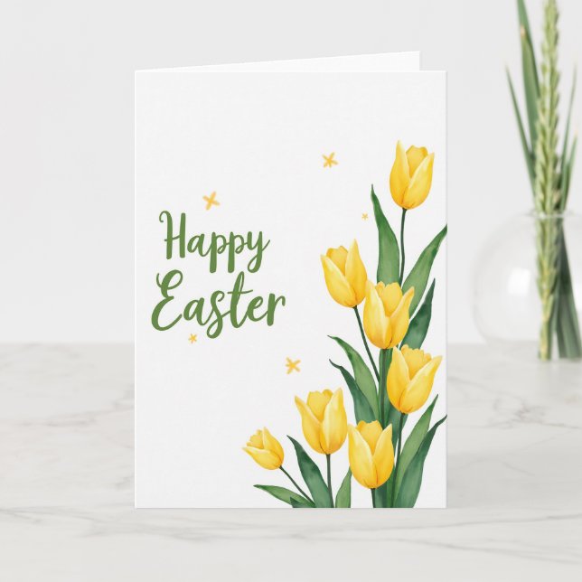 Tarjeta de flor de primavera de oro falso (Anverso)