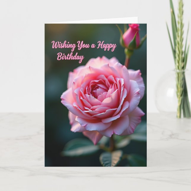 Tarjeta de Flor de Punto Rosa (Anverso)