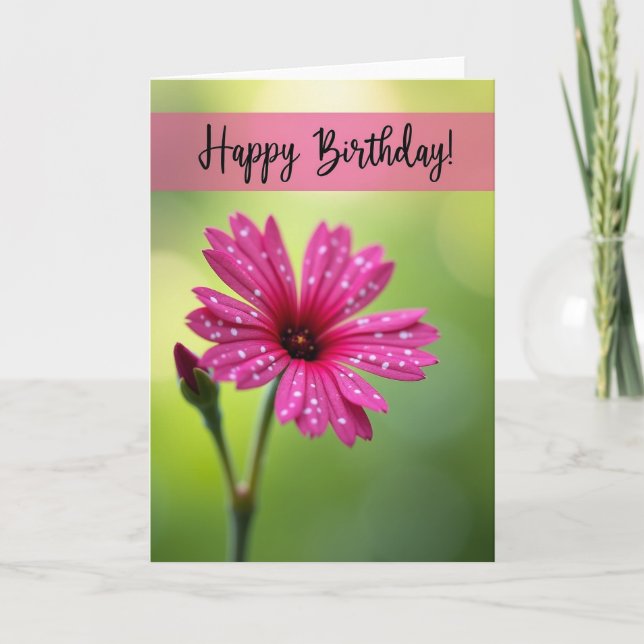 Tarjeta de flor de puntos alegres (Anverso)