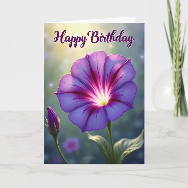 Tarjeta de Flor de Púrpura Alegre (Anverso)