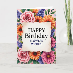 Tarjeta de Flor de Rosa de Lunares