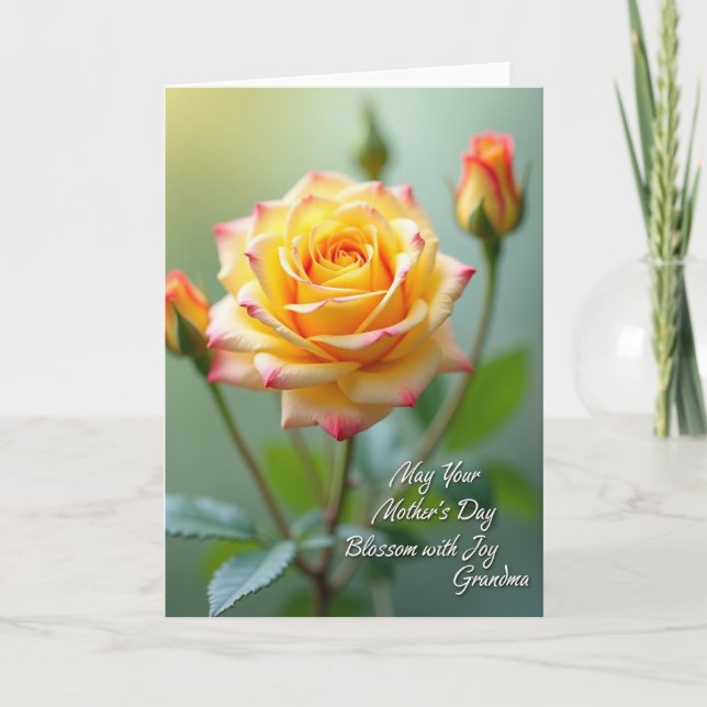 Tarjeta de Flor de Rosa de Madres Dulces (Anverso)