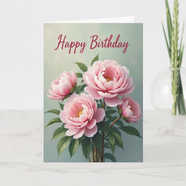 Tarjeta de flor de rosa rosa de lunares (Anverso)