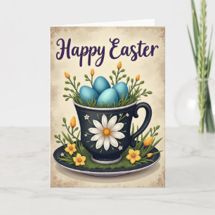 Tarjeta de Flor de Taza de Té de Primavera
