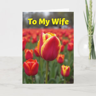 Tarjeta de Flor de Tulipán Encantadora