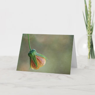 Tarjeta de flor de una sola linterna china