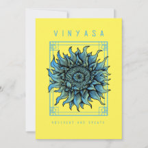 Tarjeta de Flor de Vinyasa de Yoga Bonito