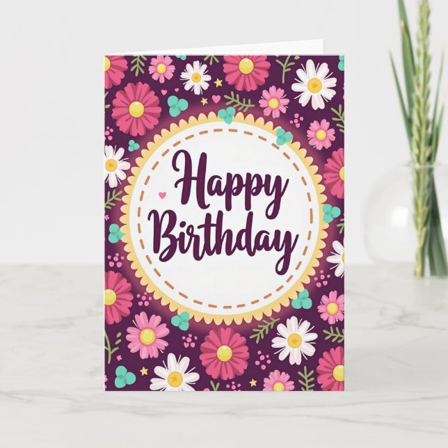 Tarjeta de Flor de Violeta (Anverso)
