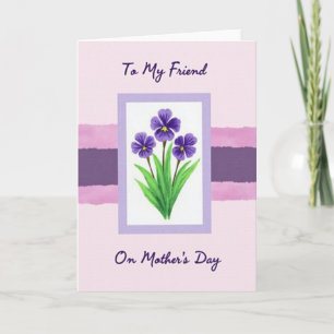Tarjeta de Flor de Violeta de Lunares