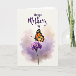 Tarjeta de Flor del Día de las Madres Aladas