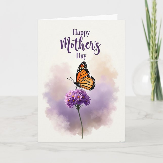 Tarjeta de Flor del Día de las Madres Aladas (Anverso)