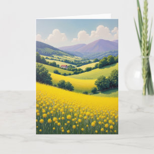 Tarjeta de Flor Dorada Alegre