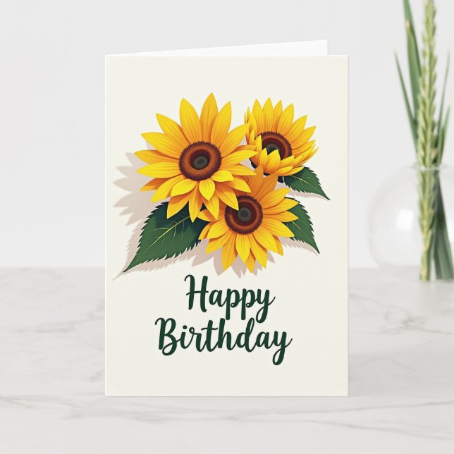 Tarjeta de Flor Dorada Soleada (Anverso)