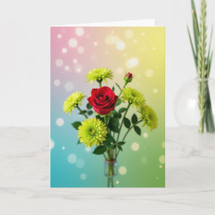 Tarjeta de Flor en Floración Brillante