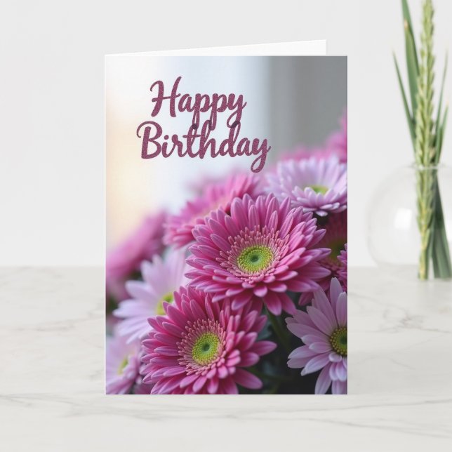 Tarjeta de Flor Feliz a Rayas (Anverso)