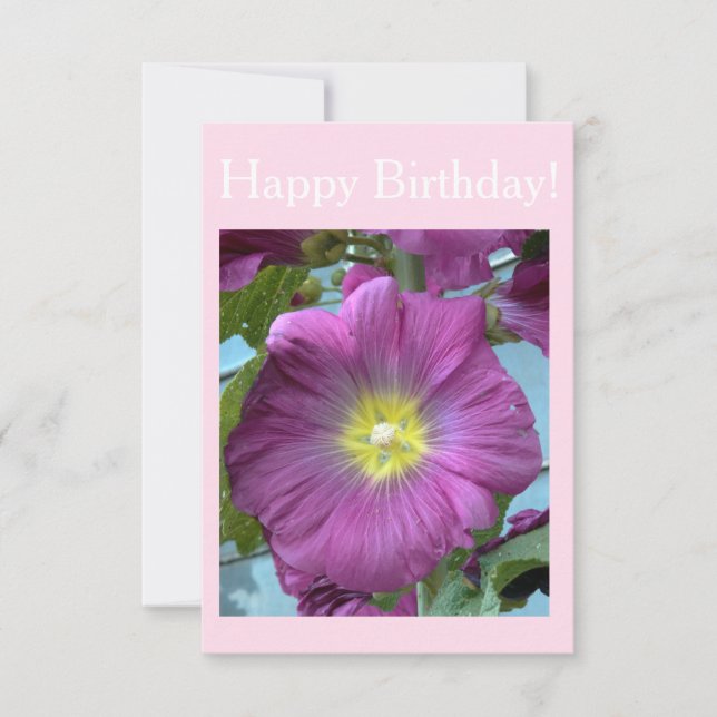 Tarjeta de Flor Feliz Cumpleaños (Anverso)