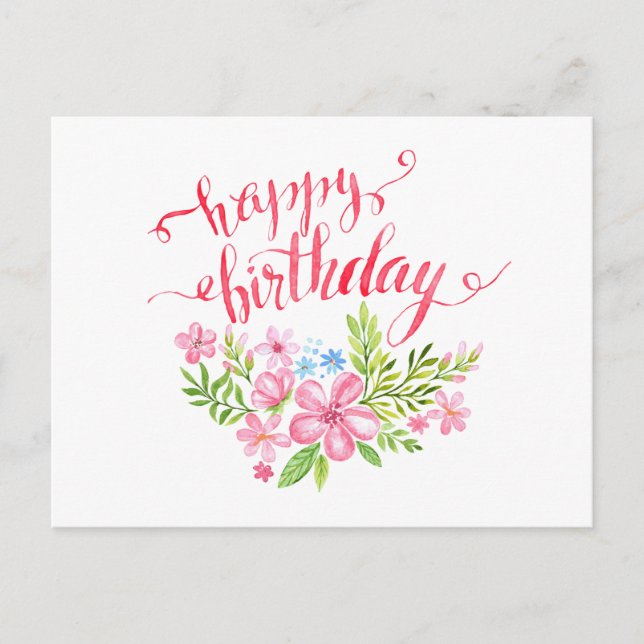 Tarjeta de Flor Feliz Cumpleaños (Anverso)