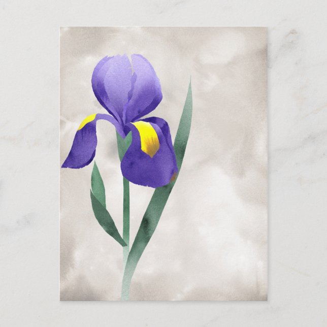 tarjeta de flor iris púrpura (Anverso)