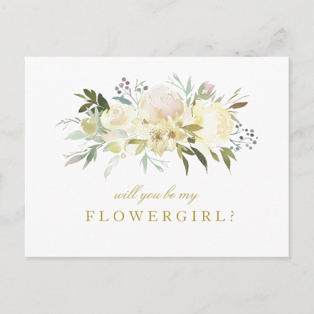 tarjeta de flor ivory floral will you be my flower (Anverso)