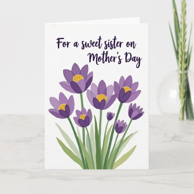 Tarjeta de Flor Morada con Lunares (Anverso)