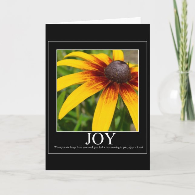 Tarjeta de Flor Motivadora Joy Rumi (Anverso)
