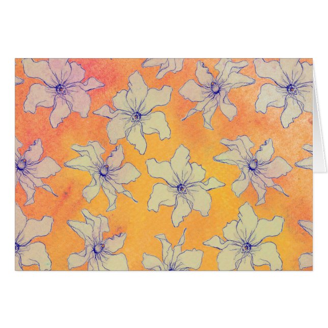 Tarjeta de flor naranja (Anverso (Horizontal))