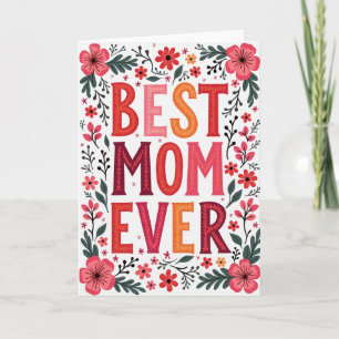 Tarjeta de Flor para la Mejor Mamá del Mundo