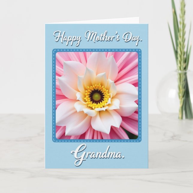 Tarjeta de Flor Pastel Rayada (Anverso)