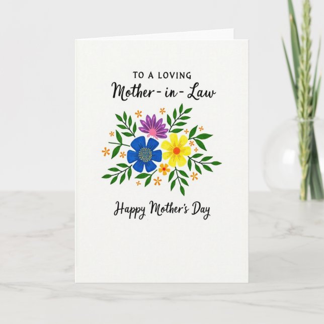 Tarjeta de Flor Pintada Alegre (Anverso)