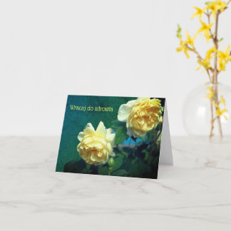 Tarjeta de flor Polaco Get Well Rosas