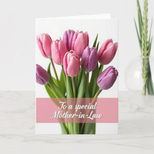 Tarjeta de Flor Púrpura de Chevron