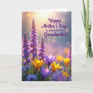 Tarjeta de Flor Púrpura Encantadora