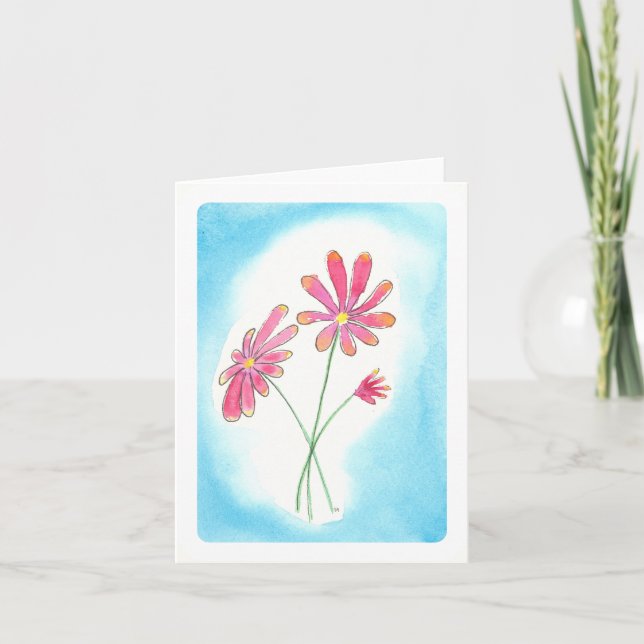 Tarjeta de flor rosa (Anverso)
